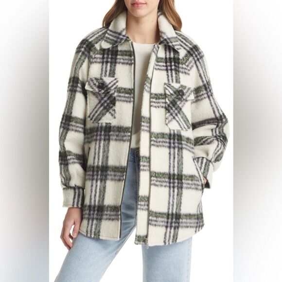 NWT Avec Les Filles Plaid Zip Front Jacket Shacket - Picture 2 of 15